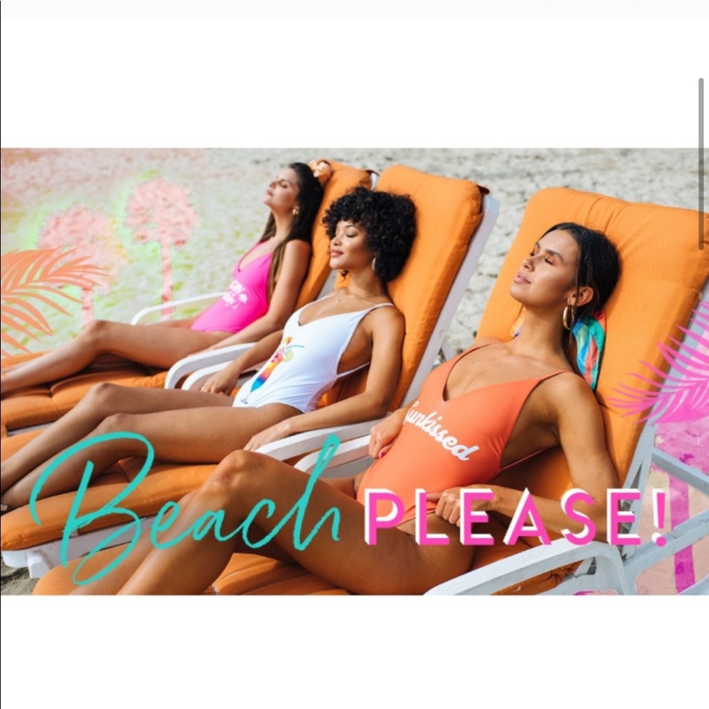 NEW SMYM MuMu Sunkissed One Piece Swimsuit Siesta Key Orange Plunge Size Small - Picture 4 of 16